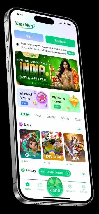 YaarWin Casino app on mobile