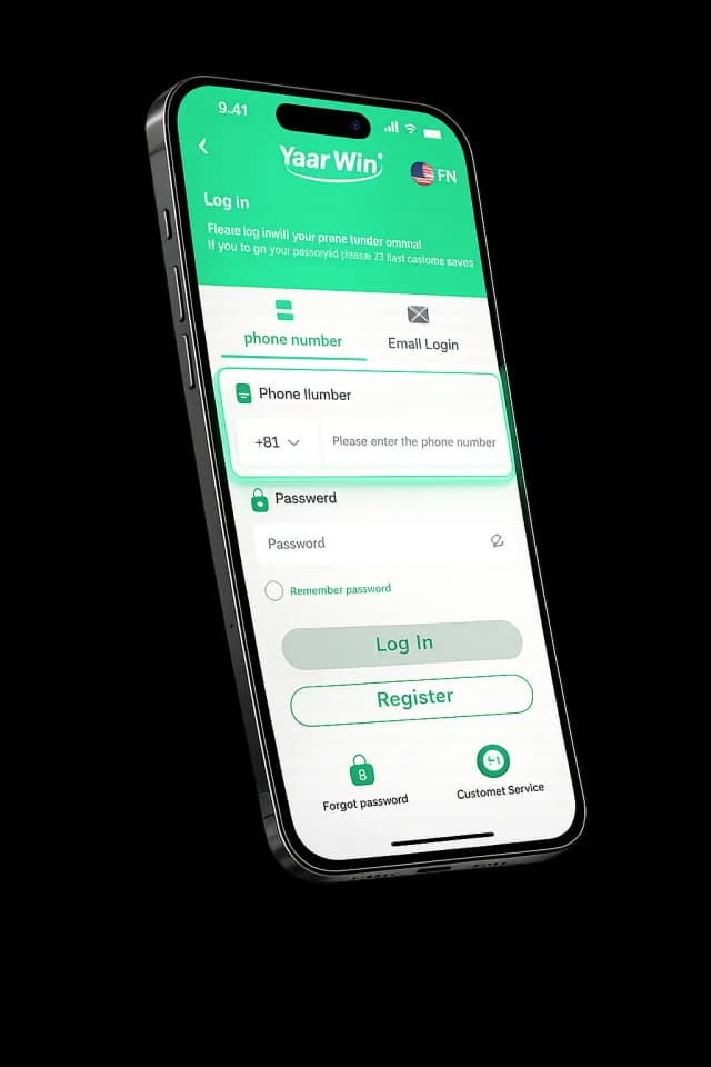 Enter phone on YaarWin Casino login