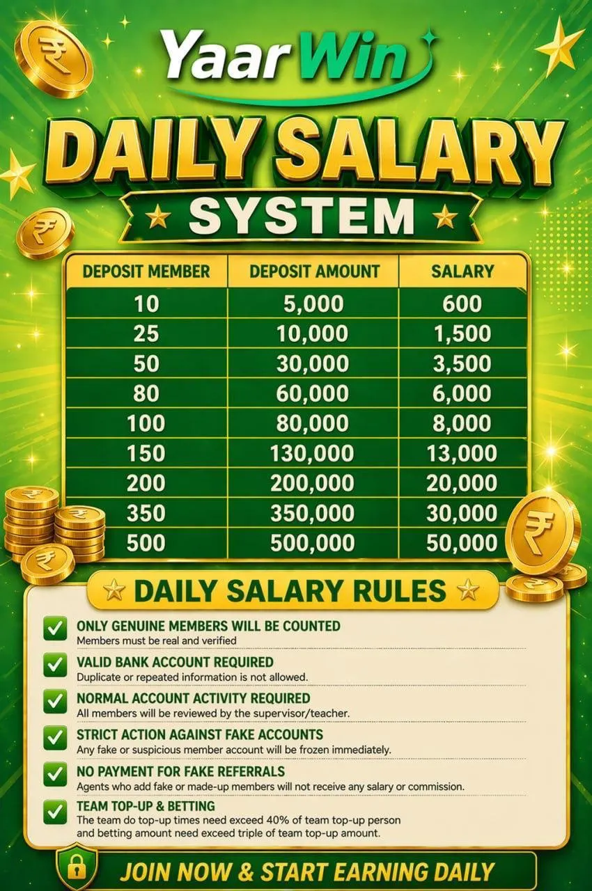 YaarWin Casino daily salary
