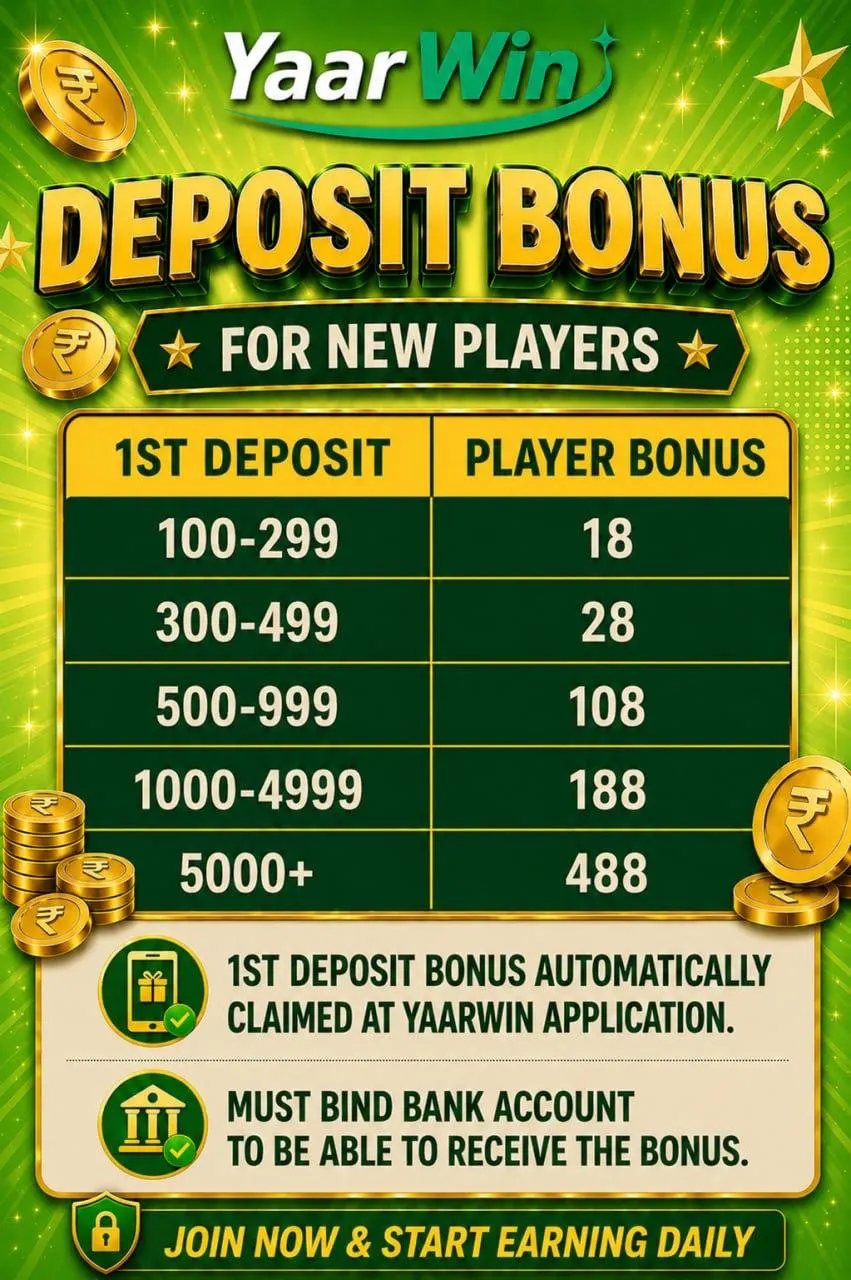 YaarWin Casino deposit bonus